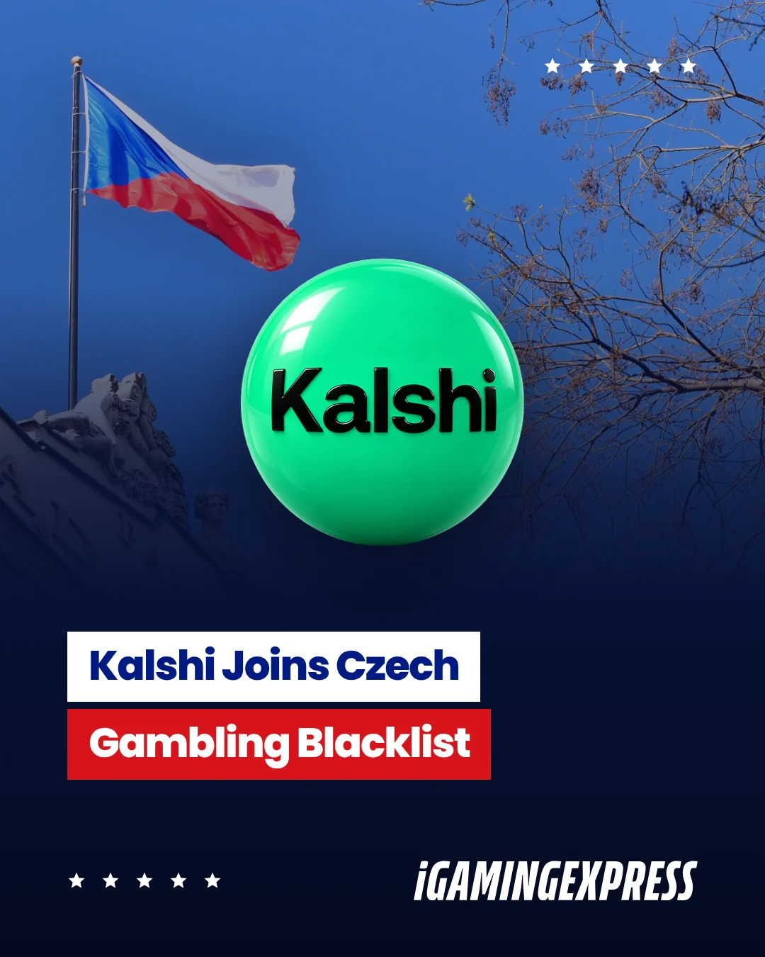 Publikacja iGamingExpress o Kalshi na czeskiej czarnej liście